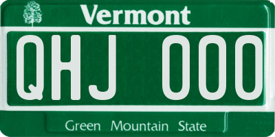 VT license plate QHJ000