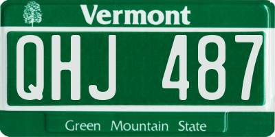 VT license plate QHJ487