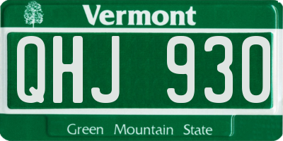 VT license plate QHJ930