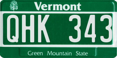 VT license plate QHK343