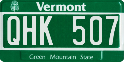 VT license plate QHK507