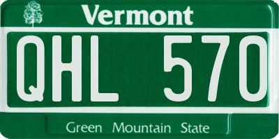 VT license plate QHL570