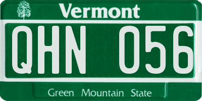 VT license plate QHN056