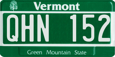 VT license plate QHN152