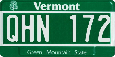 VT license plate QHN172