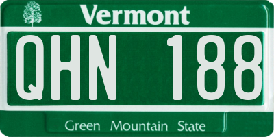 VT license plate QHN188