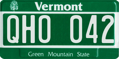 VT license plate QHO042