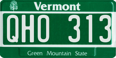 VT license plate QHO313
