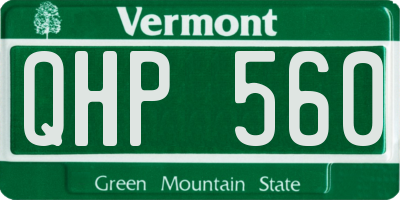 VT license plate QHP560