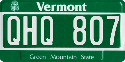 VT license plate QHQ807