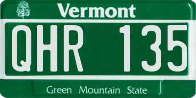 VT license plate QHR135
