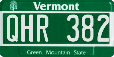 VT license plate QHR382