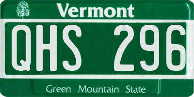 VT license plate QHS296
