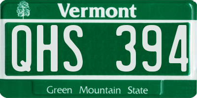 VT license plate QHS394