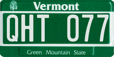 VT license plate QHT077
