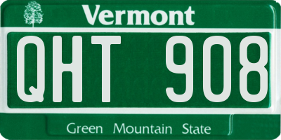 VT license plate QHT908