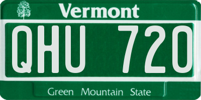 VT license plate QHU720