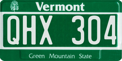 VT license plate QHX304