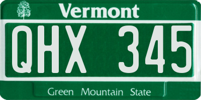 VT license plate QHX345
