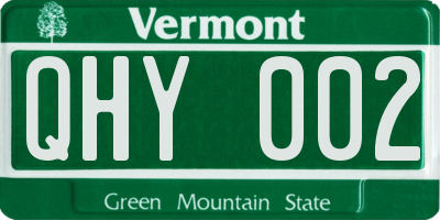 VT license plate QHY002