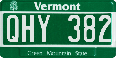 VT license plate QHY382