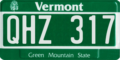 VT license plate QHZ317