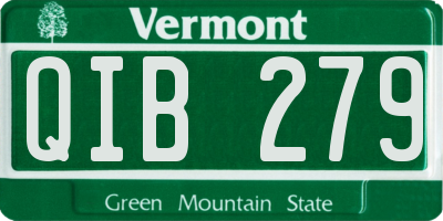 VT license plate QIB279
