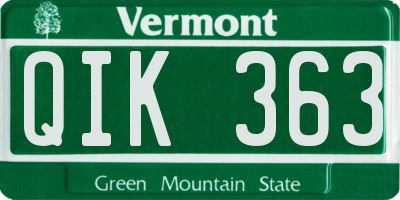 VT license plate QIK363