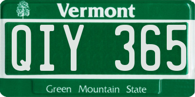 VT license plate QIY365
