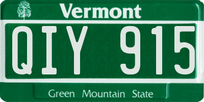 VT license plate QIY915