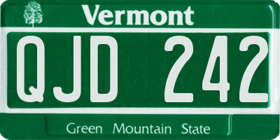 VT license plate QJD242