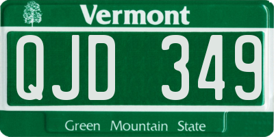 VT license plate QJD349
