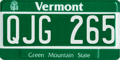 VT license plate QJG265