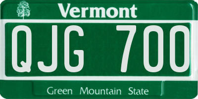 VT license plate QJG700