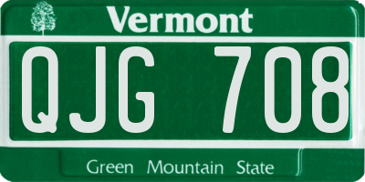 VT license plate QJG708