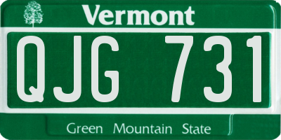VT license plate QJG731
