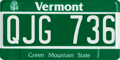 VT license plate QJG736