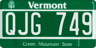 VT license plate QJG749