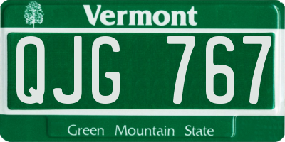 VT license plate QJG767