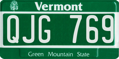 VT license plate QJG769