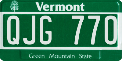 VT license plate QJG770