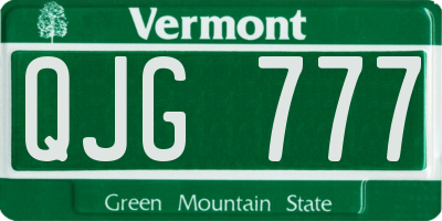 VT license plate QJG777