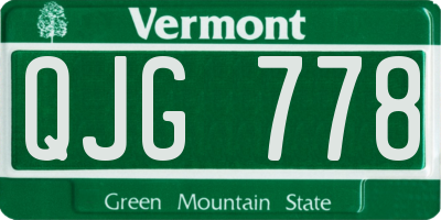 VT license plate QJG778