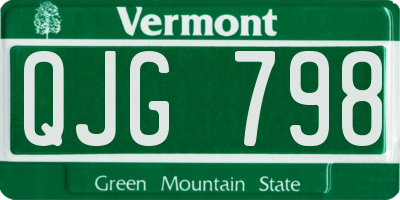 VT license plate QJG798