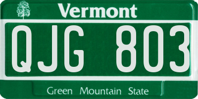 VT license plate QJG803