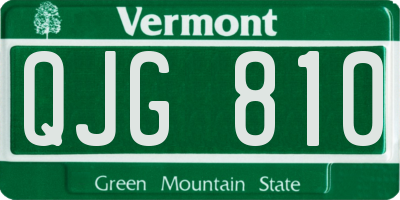 VT license plate QJG810