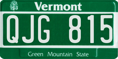 VT license plate QJG815