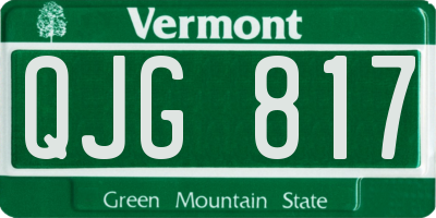 VT license plate QJG817