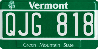 VT license plate QJG818