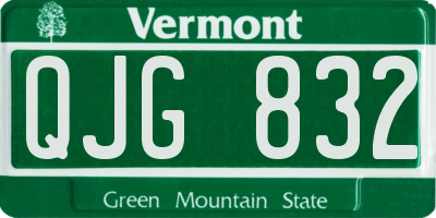 VT license plate QJG832